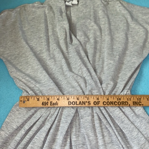 DREAMS pleated wrap style pull on jumpsuit heather gray dolman sleeves size S - Picture 7 of 12